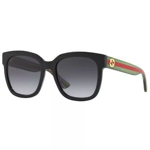 Gucci GG0034SN Sunglasses Sparkle Green/Red